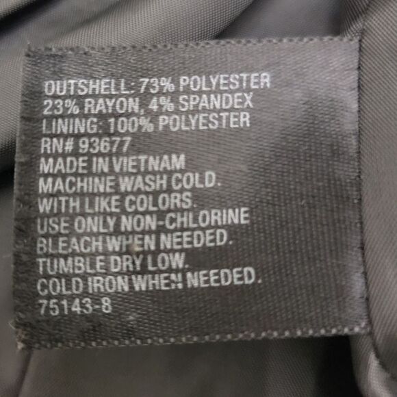 Worthington Black Suit Jacket Vertical Stipes Blazer One Front Button Size XL - Picture 6 of 8